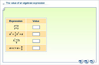 The value of an algebraic expression