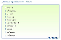 Naming an algebraic expression – the sums