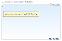 A binomial as a common factor – factorisation
