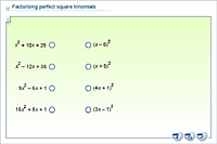 Factorising perfect square trinomials