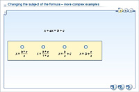Changing the subject of the formula – more complex examples