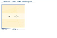 The sum of a positive number and its reciprocal