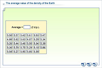 The average value of the density of the Earth
