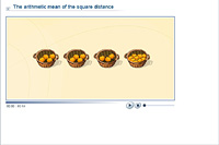 The arithmetic mean of the square distance