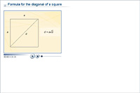 Formula for the diagonal of a square