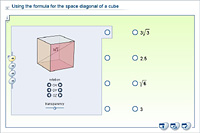 Using the formula for the space diagonal of a cube