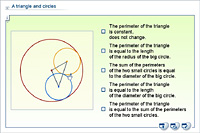 A triangle and circles