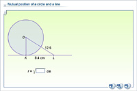 Mutual position of a circle and a line