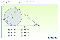 Tangent to a circle through a point not on the circle