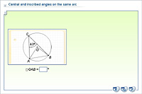 Central and inscribed angles on the same arc