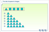 The ratio of squares to triangles