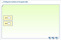 Finding the numbers in the given ratio