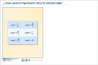 Exact values of trigonometric ratios for selected angles