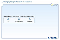 Changing the sign of an angle in expressions