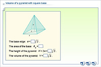 Volume of a pyramid with square base