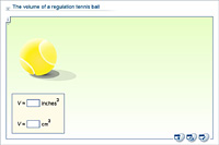 The volume of a regulation tennis ball