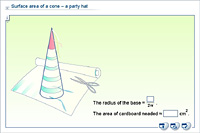Surface area of a cone – a party hat