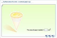 Surface area of a cone – a conical paper cup