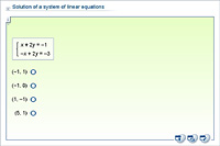 Solution of a system of linear equations