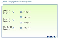 Points satisfying a system of linear equations