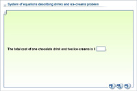 System of equations describing drinks and ice-creams problem