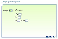 Simple quadratic equations