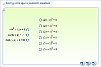 Solving some special quadratic equations
