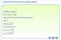 Using the discriminant to solve a quadratic equation