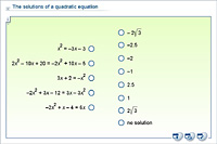 The solutions of a quadratic equation