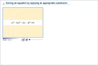 Solving an equation by applying an appropriate substitution