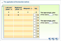 The application of the bisection method