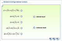 Division involving irrational numbers