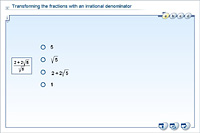 Transforming the fractions with an irrational denominator