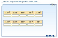 The value of square root of 5 up to three decimal points