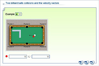 Two billiard balls collisions and the velocity vectors