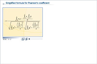Simplified formula for Pearson's coefficient