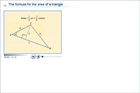 The formula for the area of a triangle