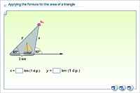 Applying the formula for the area of a triangle
