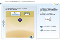On what does the period of a ball pendulum depend?