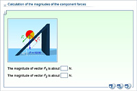 Calculation of the magniudes of the component forces