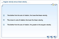 Angular velocity versus linear velocity