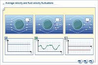Average velocity and fluid velocity fluctuations