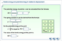 Kinetic energy and potential energy in relation to displacement