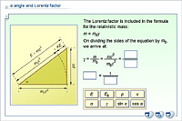 α angle and Lorentz factor