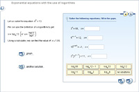 Exponential equations with the use of logarithms