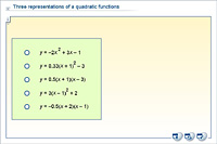 Three representations of a quadratic functions