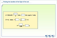 Finding the duration of the flight of the ball