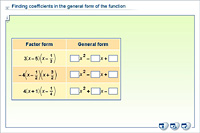 Finding coefficients in the general form of the function
