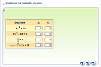 Solution of the quadratic equation
