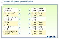 One linear–one quadratic systems of equations